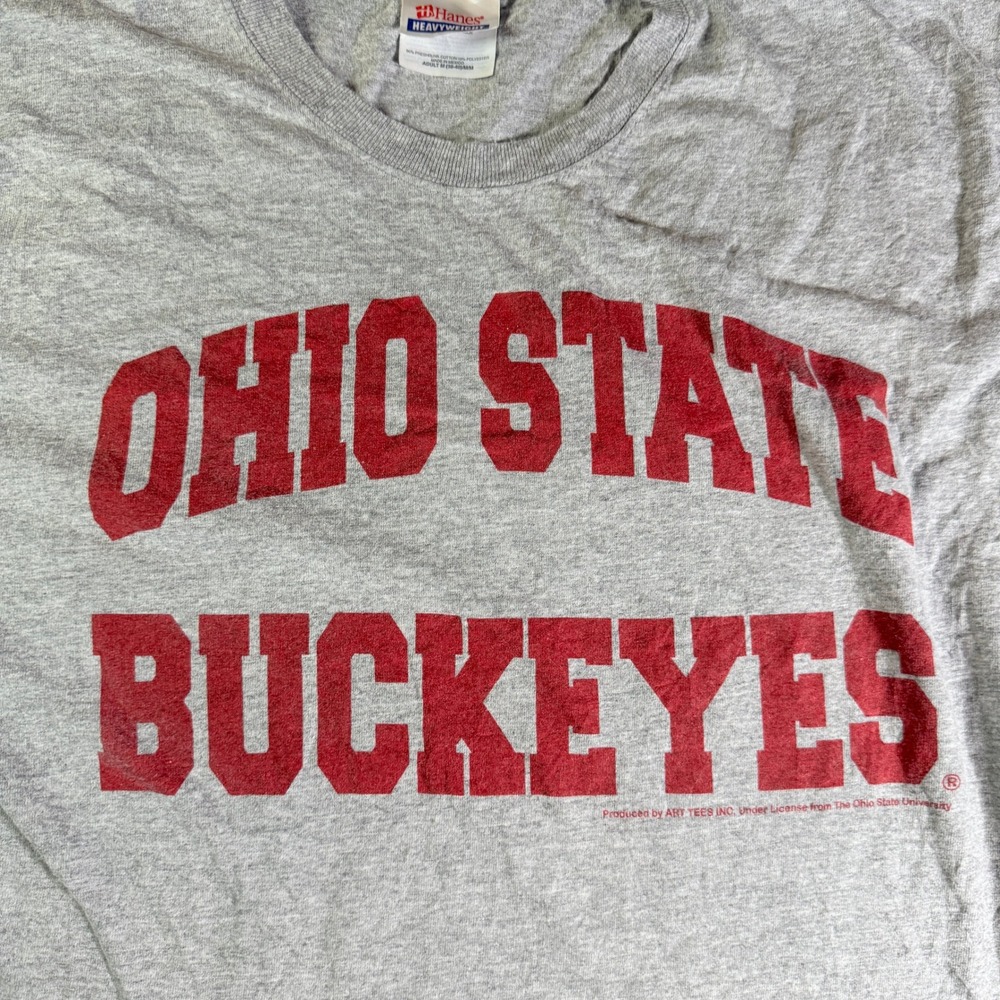 VTG Ohio State Buckeyes Gray Hanes Heavyweight T Shirt Adult M - Picture 3 of 11